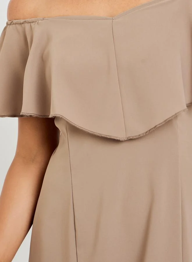 Styli  Women Off-Shoulder Midi Dress for Women | Best Price UAE